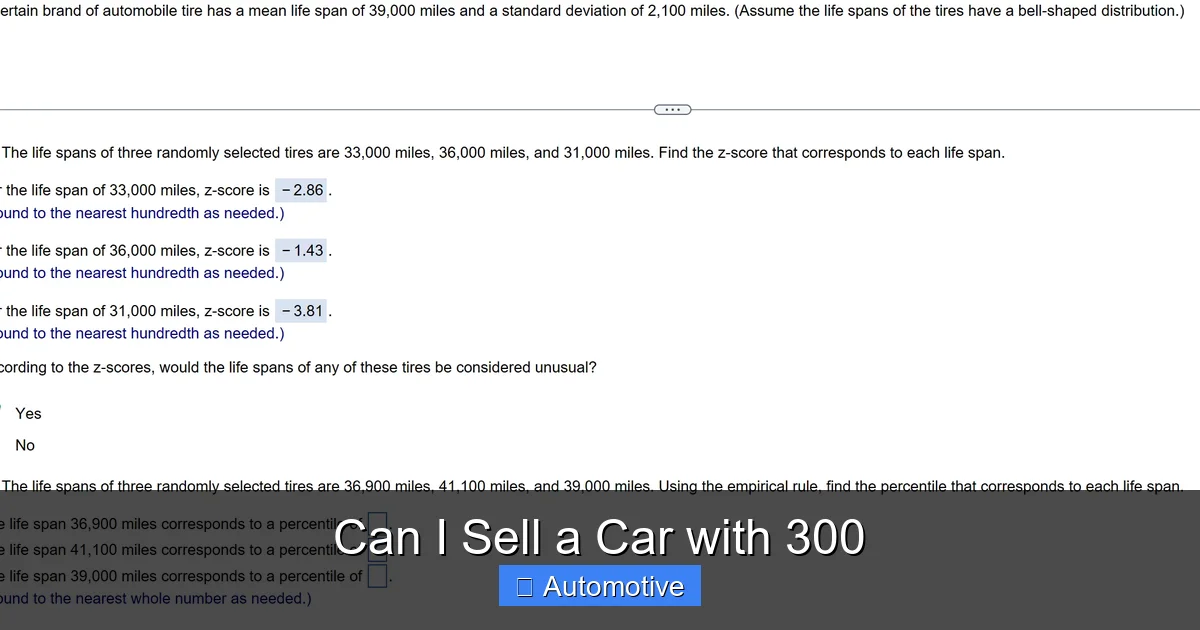 Can I Sell a Car with 300