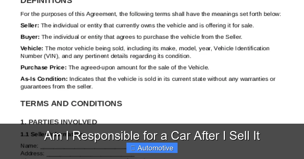 Am I Responsible for a Car After I Sell It