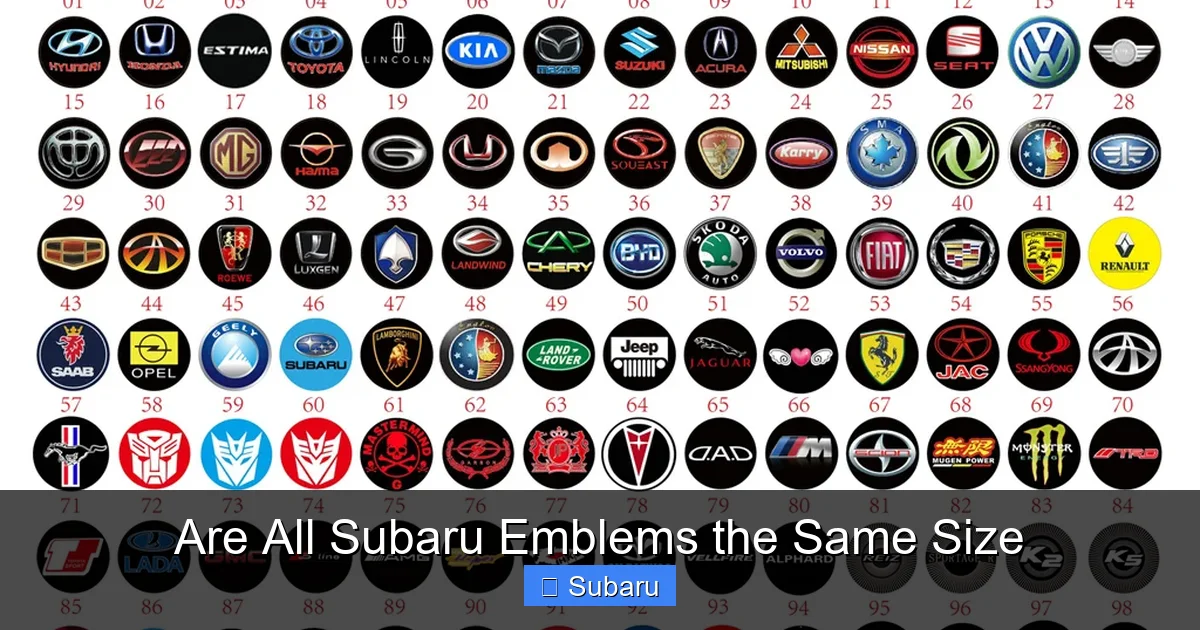Are All Subaru Emblems the Same Size