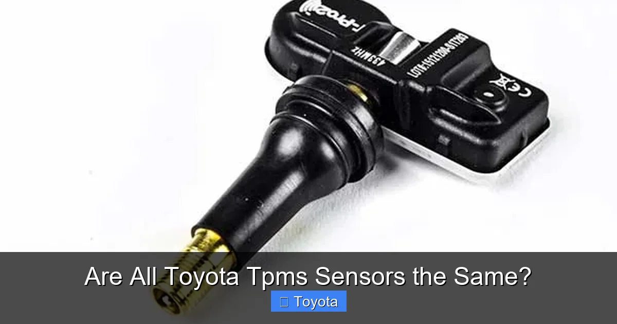 Tpms Sensor Chart Are All Toyota Tpms Sensors the Same?