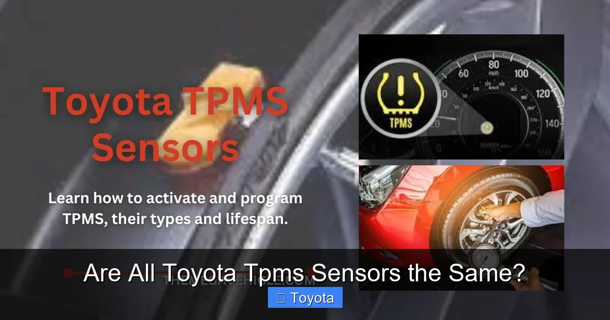 Are All Toyota Tpms Sensors the Same?