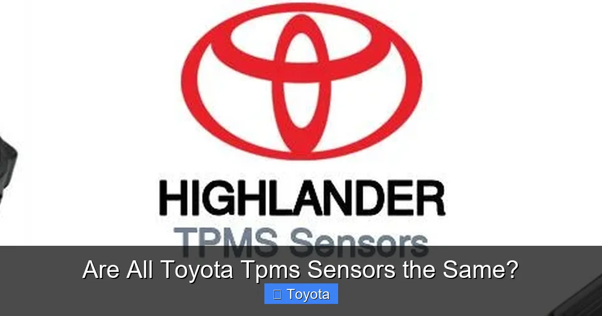 Are All Toyota Tpms Sensors the Same?