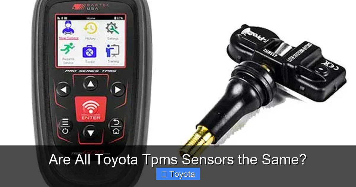 Are All Toyota Tpms Sensors the Same?