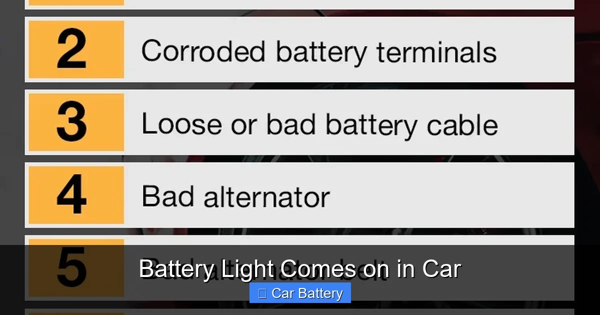 Battery Light Comes on in Car