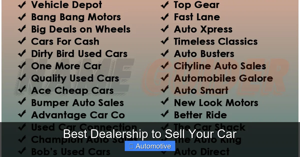 Best Dealership to Sell Your Car