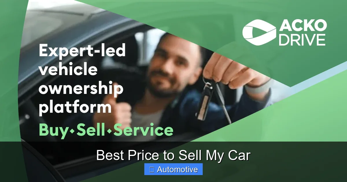 Best Price to Sell My Car