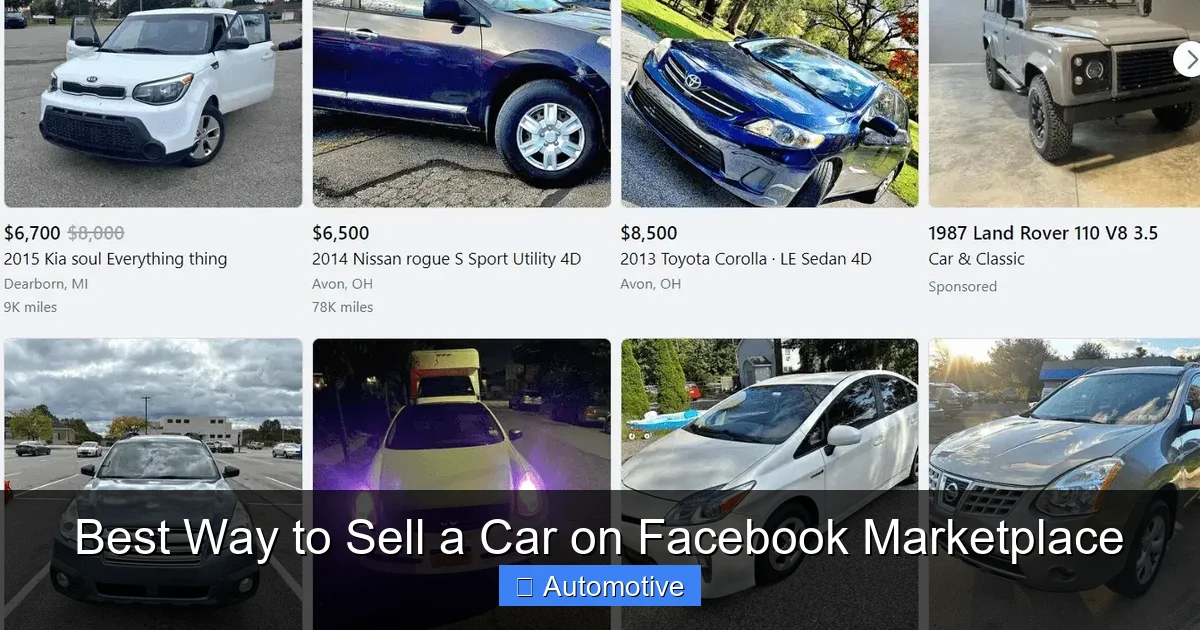 Best Way to Sell a Car on Facebook Marketplace