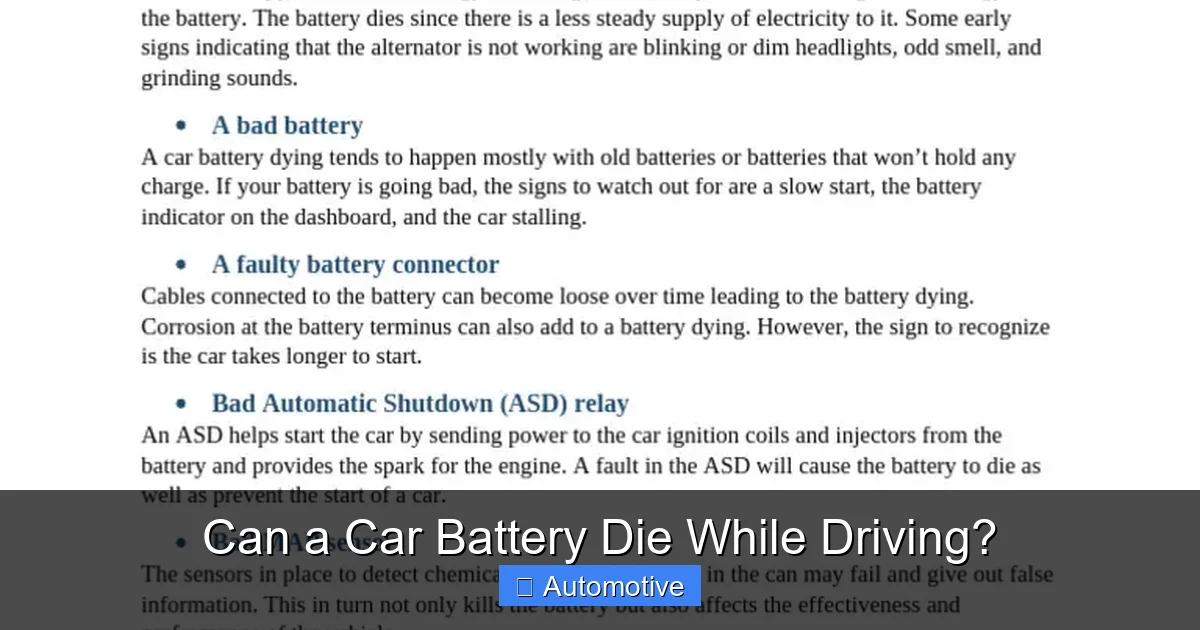 Can a Car Battery Die While Driving?