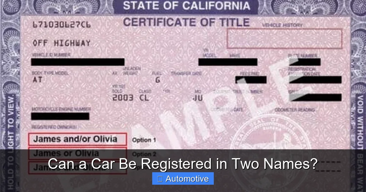 Can a Car Be Registered in Two Names?