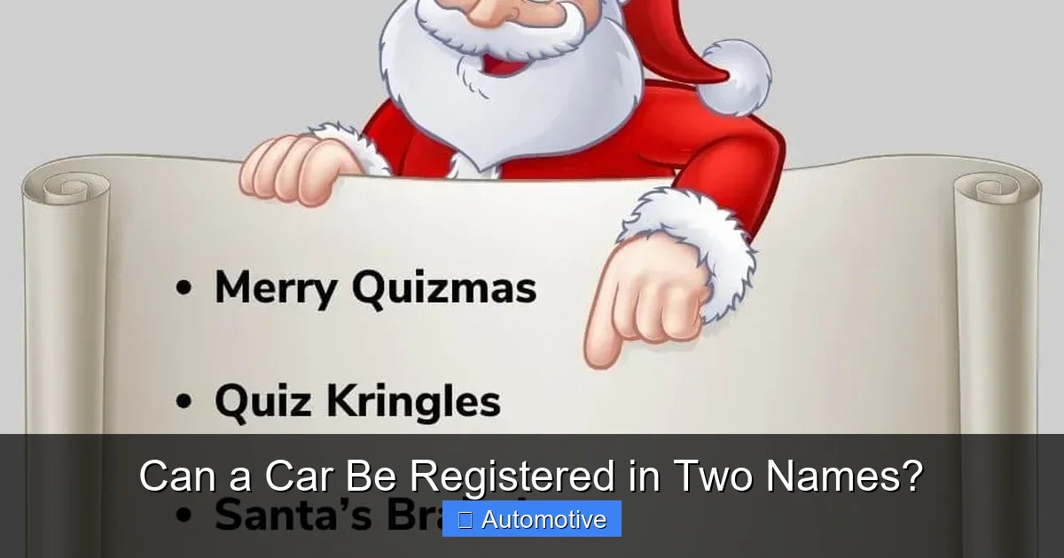 Can a Car Be Registered in Two Names?