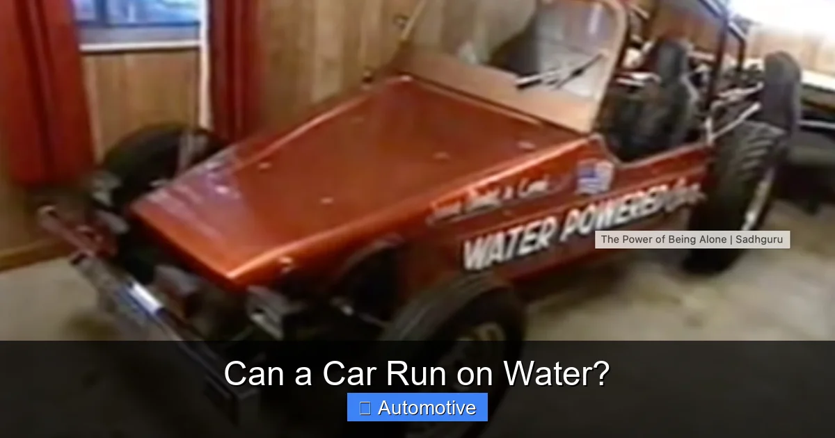Can a Car Run on Water?