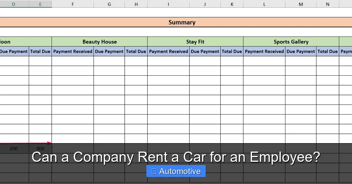 Can a Company Rent a Car for an Employee?