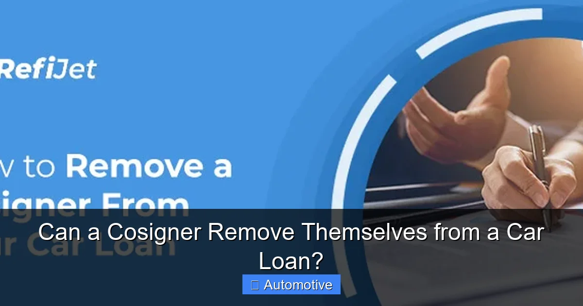 Can a Cosigner Remove Themselves from a Car Loan?