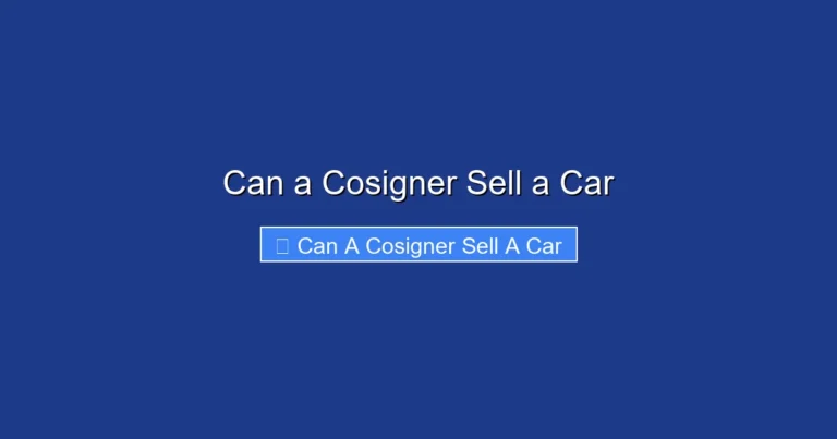 Can a Cosigner Sell a Car