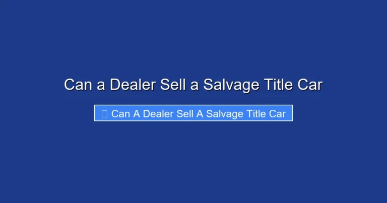Can a Dealer Sell a Salvage Title Car