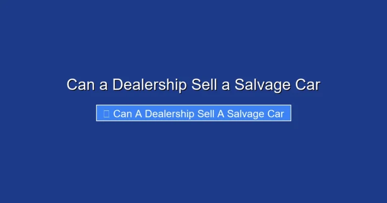 Can a Dealership Sell a Salvage Car