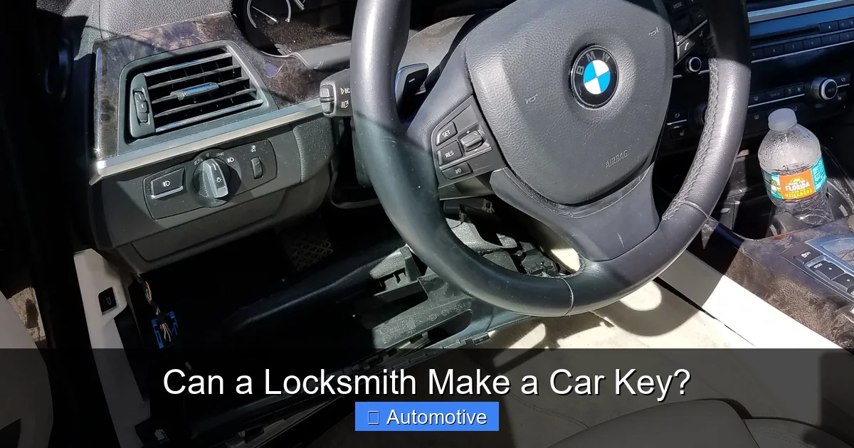 Can a Locksmith Make a Car Key?