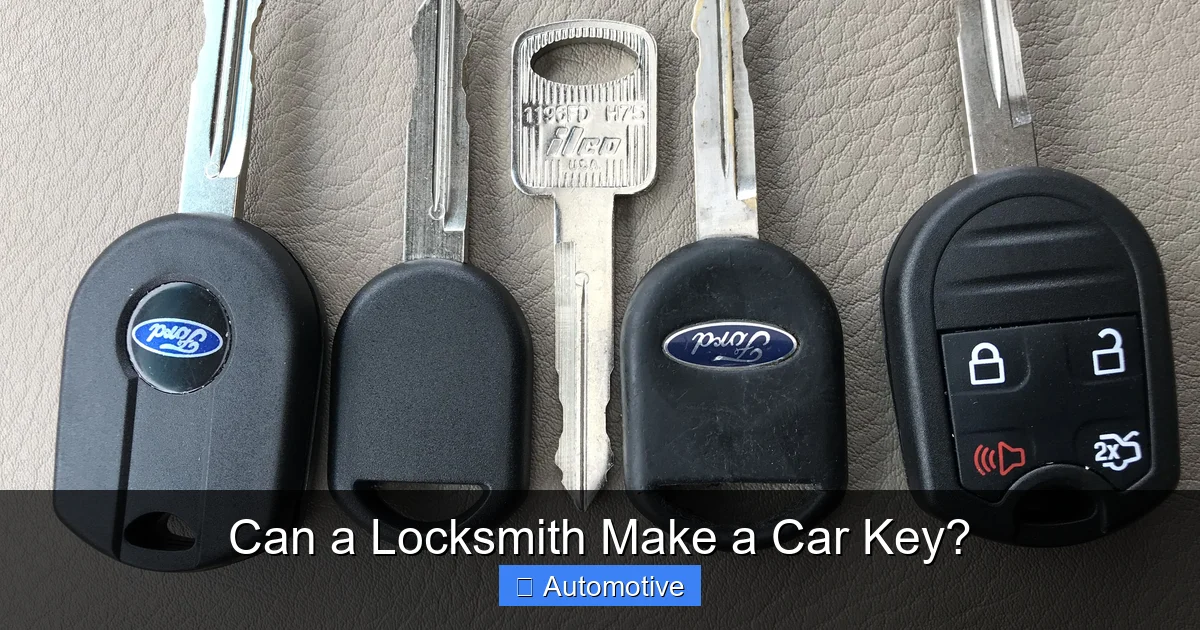 Can a Locksmith Make a Car Key?
