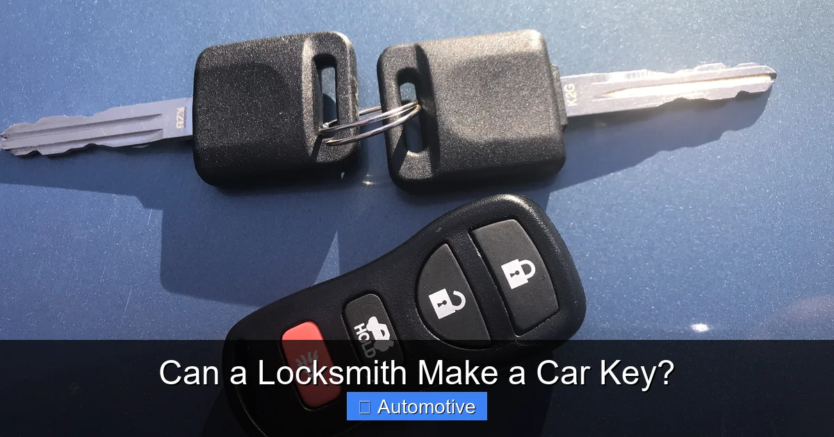 Can a Locksmith Make a Car Key?