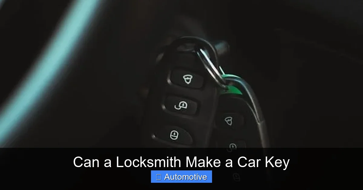 Can a Locksmith Make a Car Key