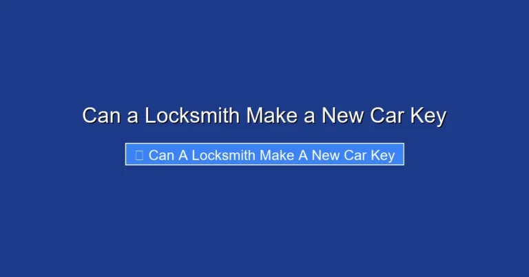 Can a Locksmith Make a New Car Key