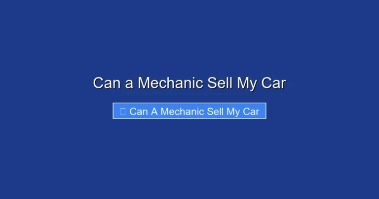 Can a Mechanic Sell My Car
