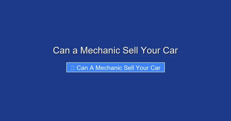 Can a Mechanic Sell Your Car