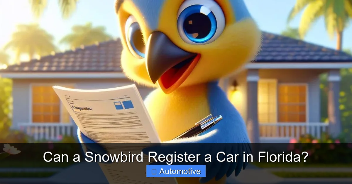 Can a Snowbird Register a Car in Florida?