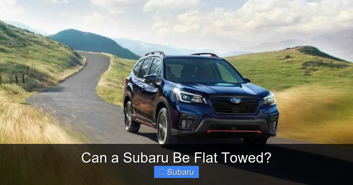 Can a Subaru Be Flat Towed?