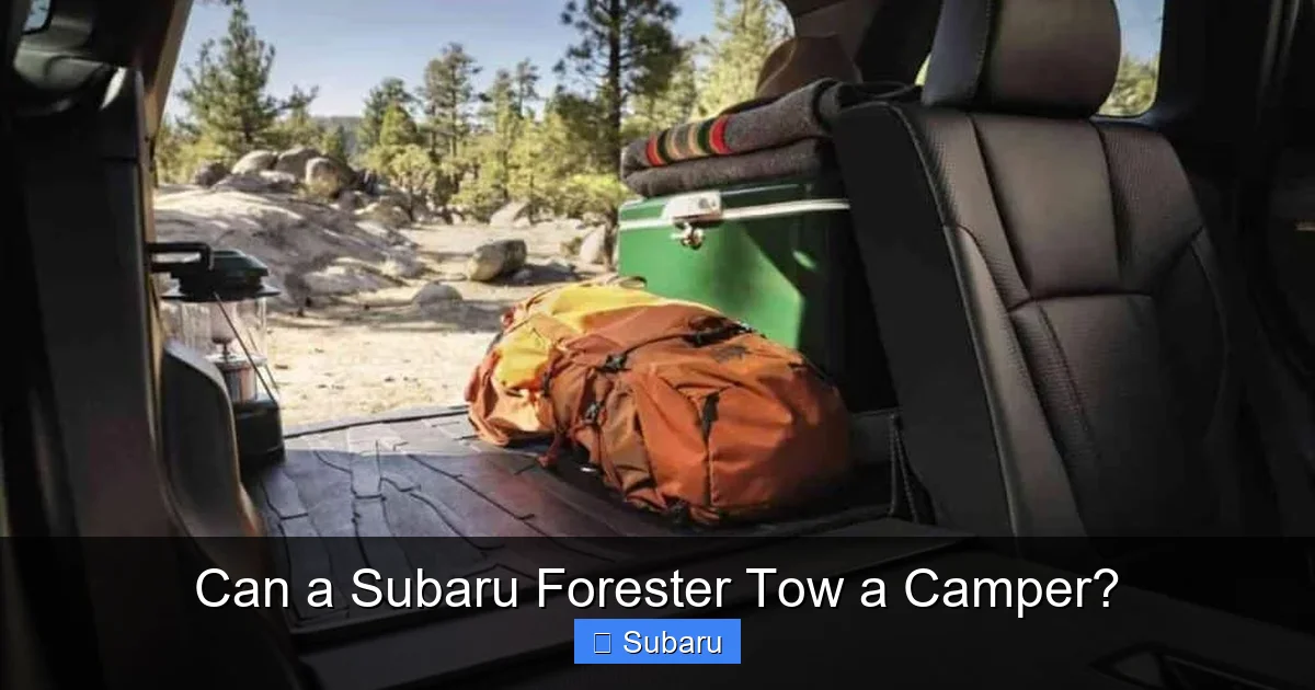 Can a Subaru Forester Tow a Camper?