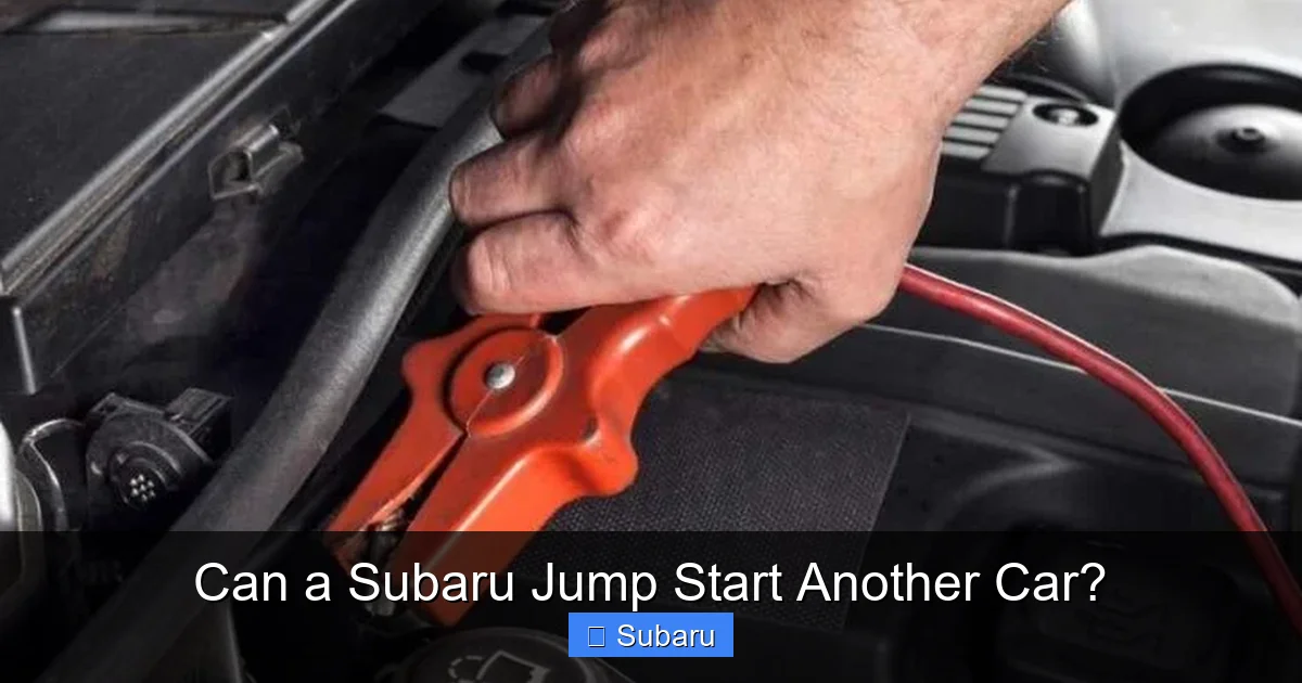 Can a Subaru Jump Start Another Car?