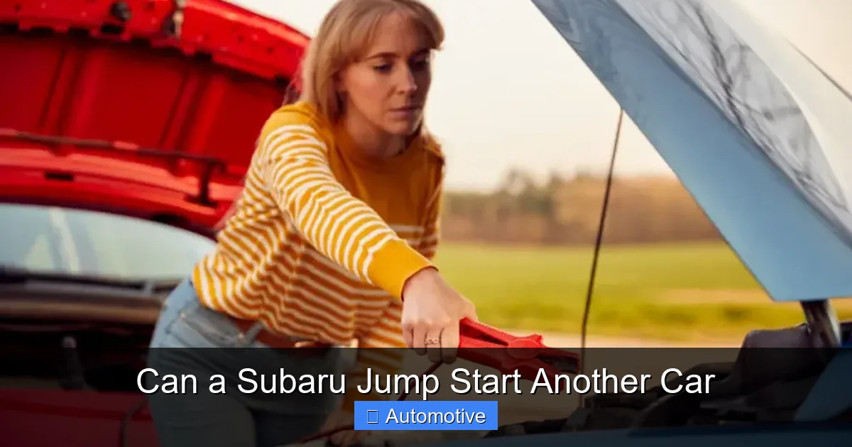 Can a Subaru Jump Start Another Car