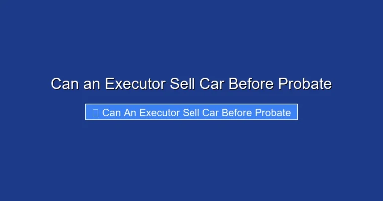 Can an Executor Sell Car Before Probate