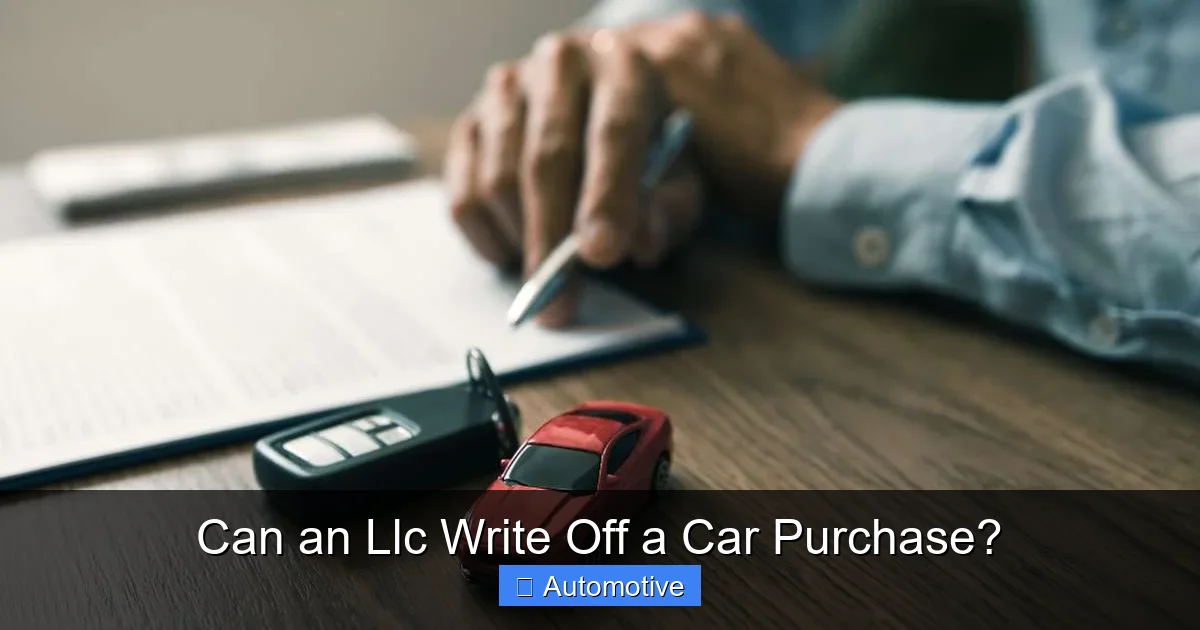 Can an Llc Write Off a Car Purchase?