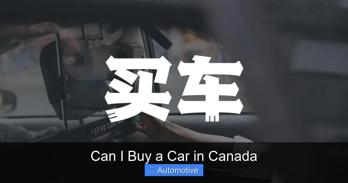 Can I Buy a Car in Canada