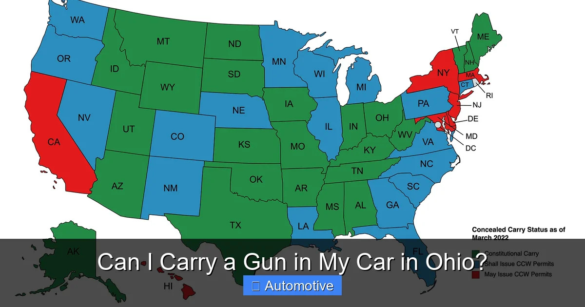 Can I Carry a Gun in My Car in Ohio?