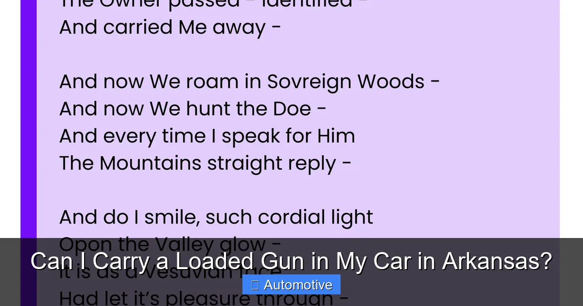 Can I Carry a Loaded Gun in My Car in Arkansas?