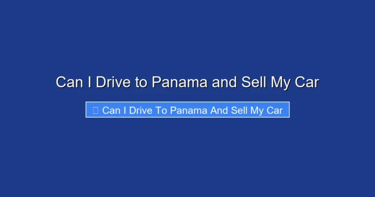Can I Drive to Panama and Sell My Car