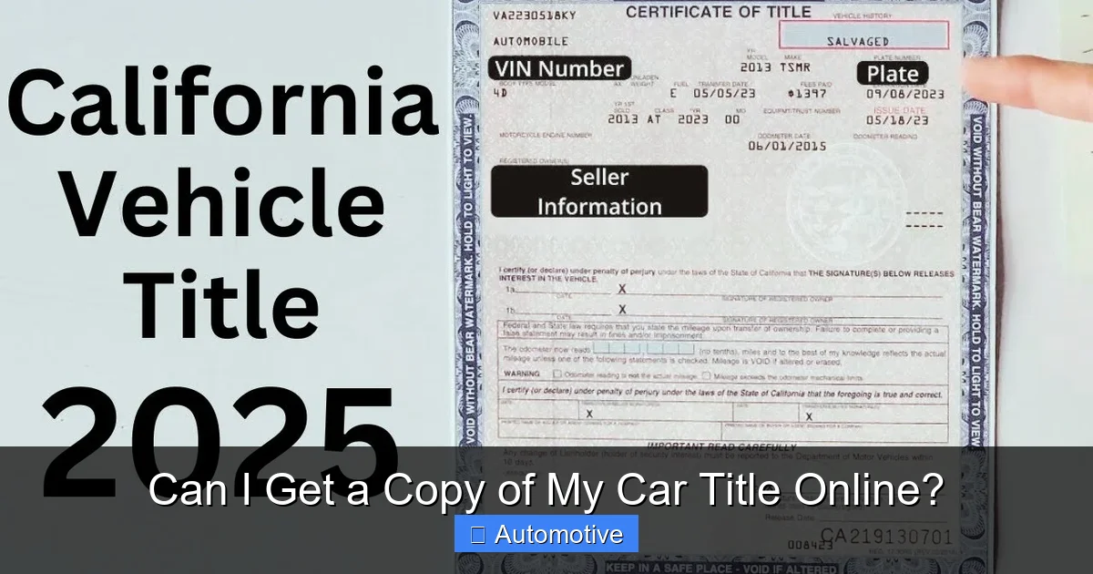 Can I Get a Copy of My Car Title Online?