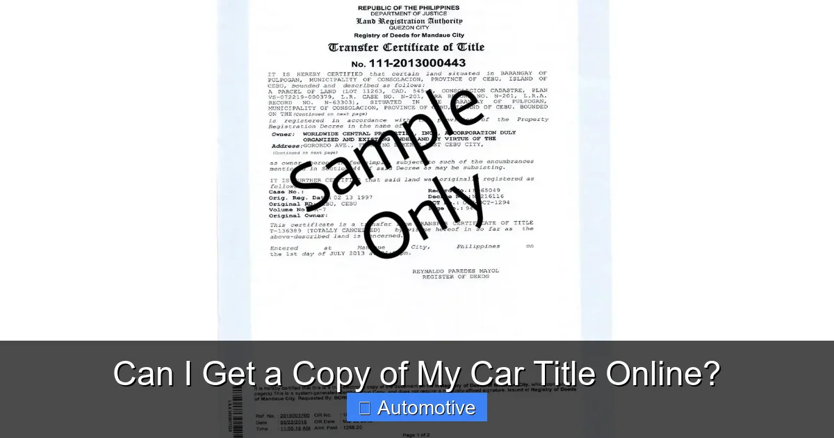 Can I Get a Copy of My Car Title Online?