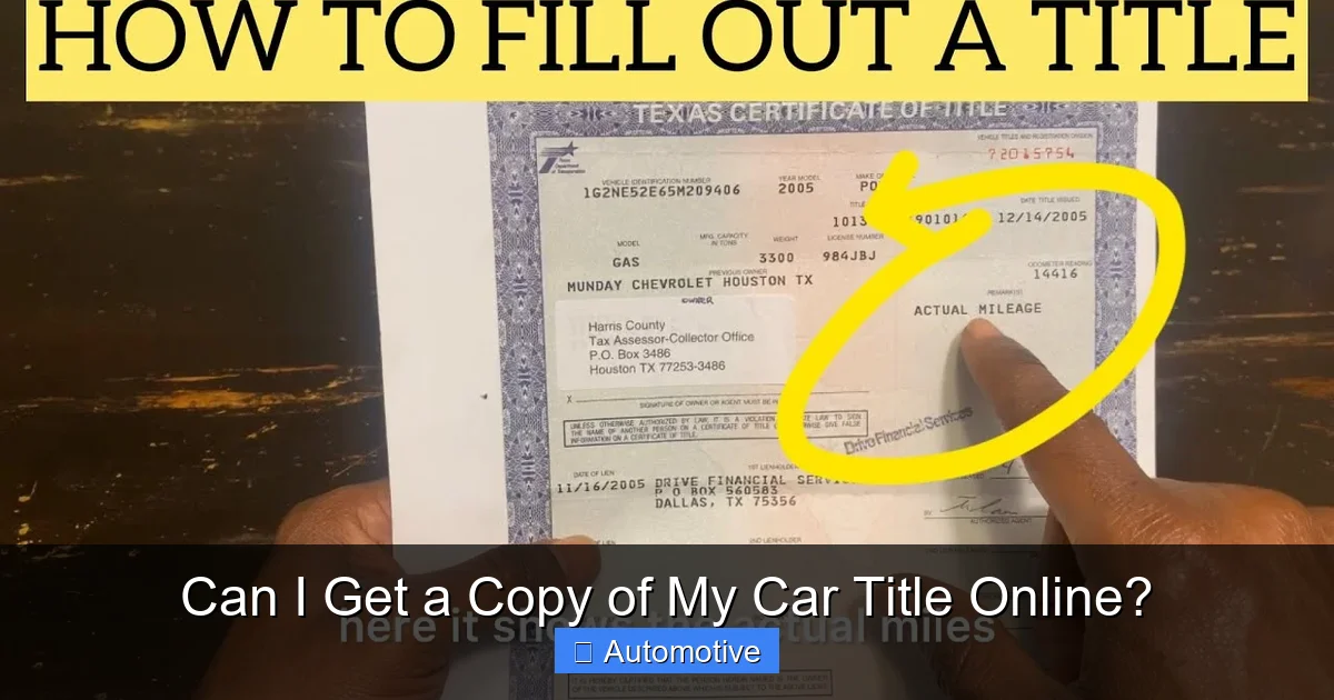 Can I Get a Copy of My Car Title Online?
