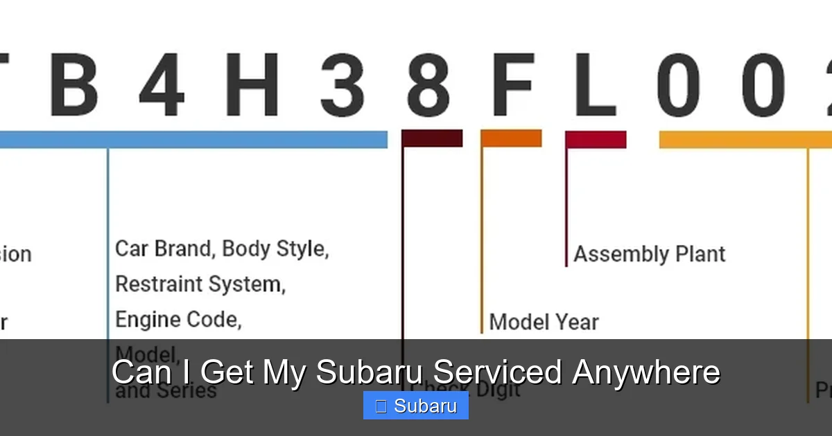 Can I Get My Subaru Serviced Anywhere