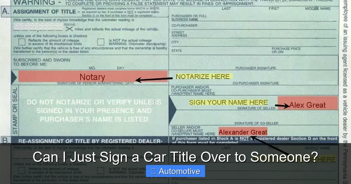 Can I Just Sign a Car Title Over to Someone?