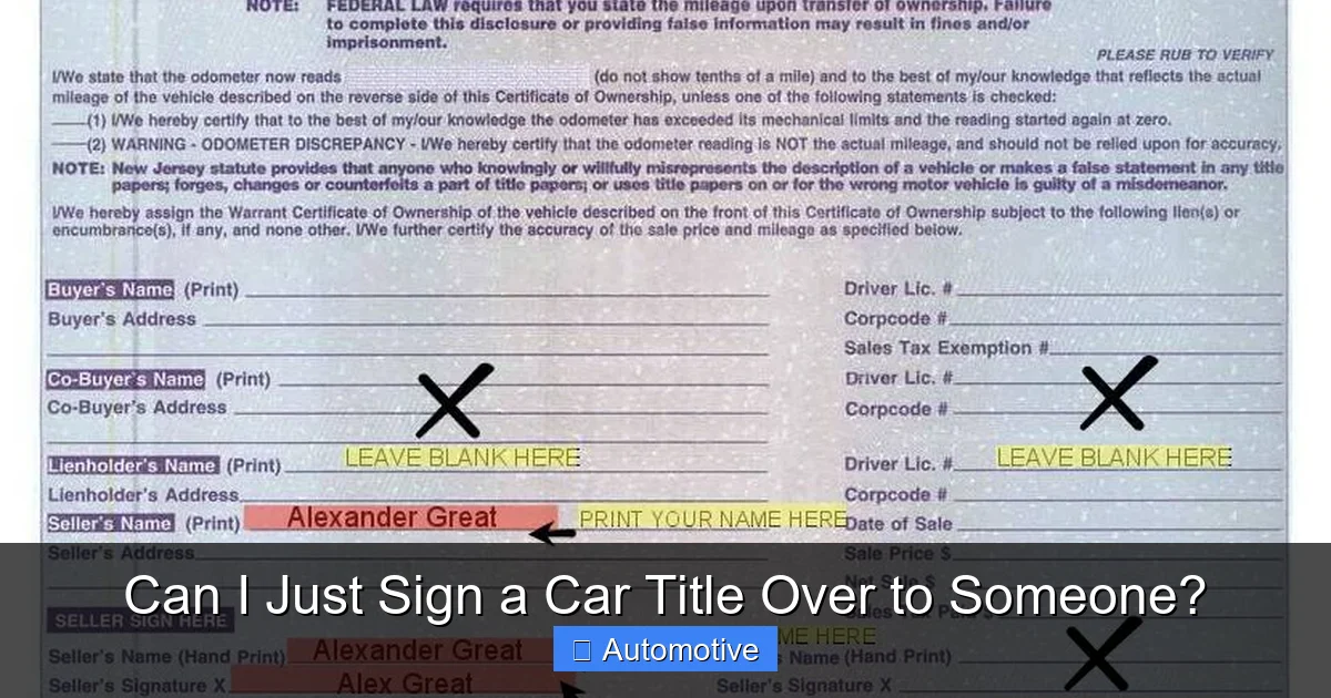 Can I Just Sign a Car Title Over to Someone?