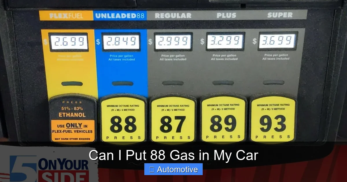 Can I Put 88 Gas in My Car