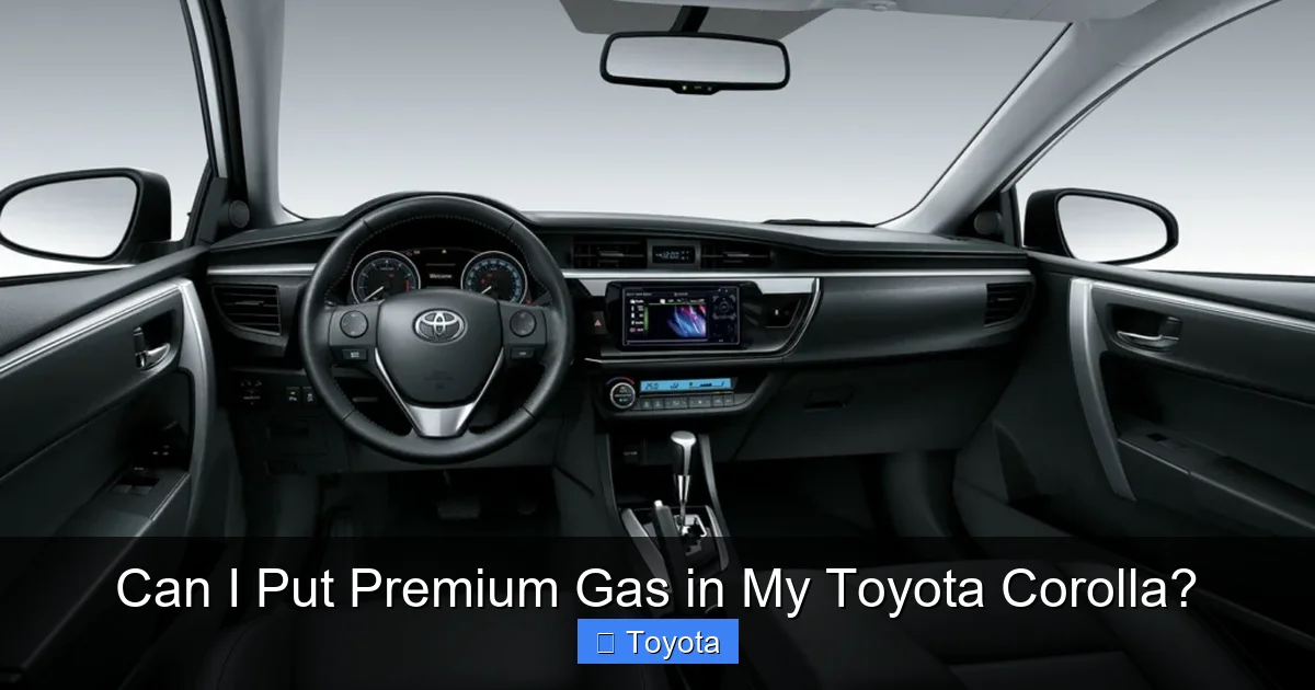 Can I Put Premium Gas in My Toyota Corolla?