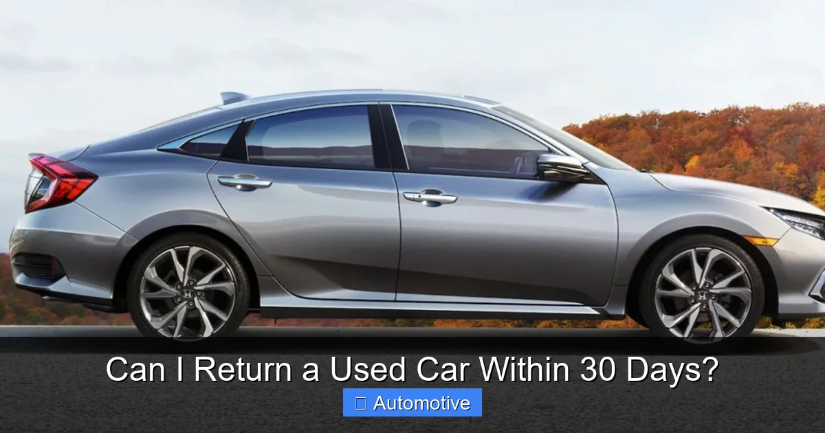 Can I Return a Used Car Within 30 Days?