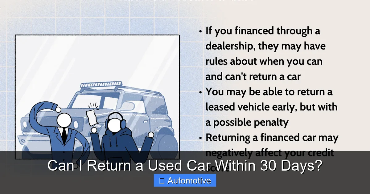 Can I Return a Used Car Within 30 Days?
