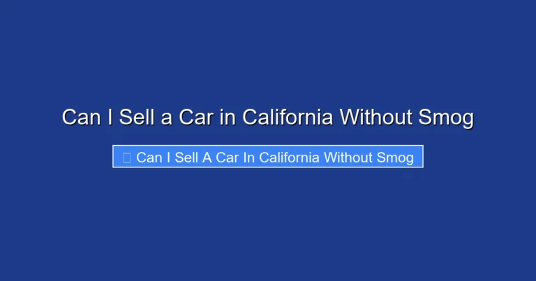 Can I Sell a Car in California Without Smog