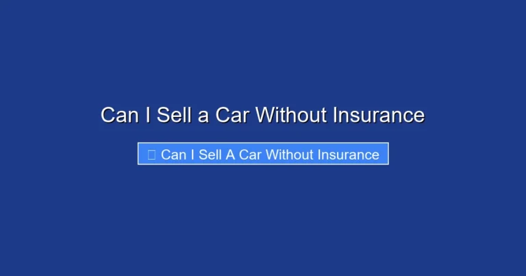 Can I Sell a Car Without Insurance